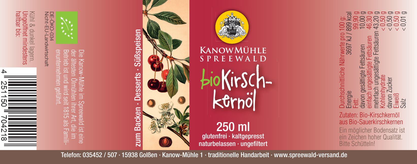 Kirschkernöl (Bio)