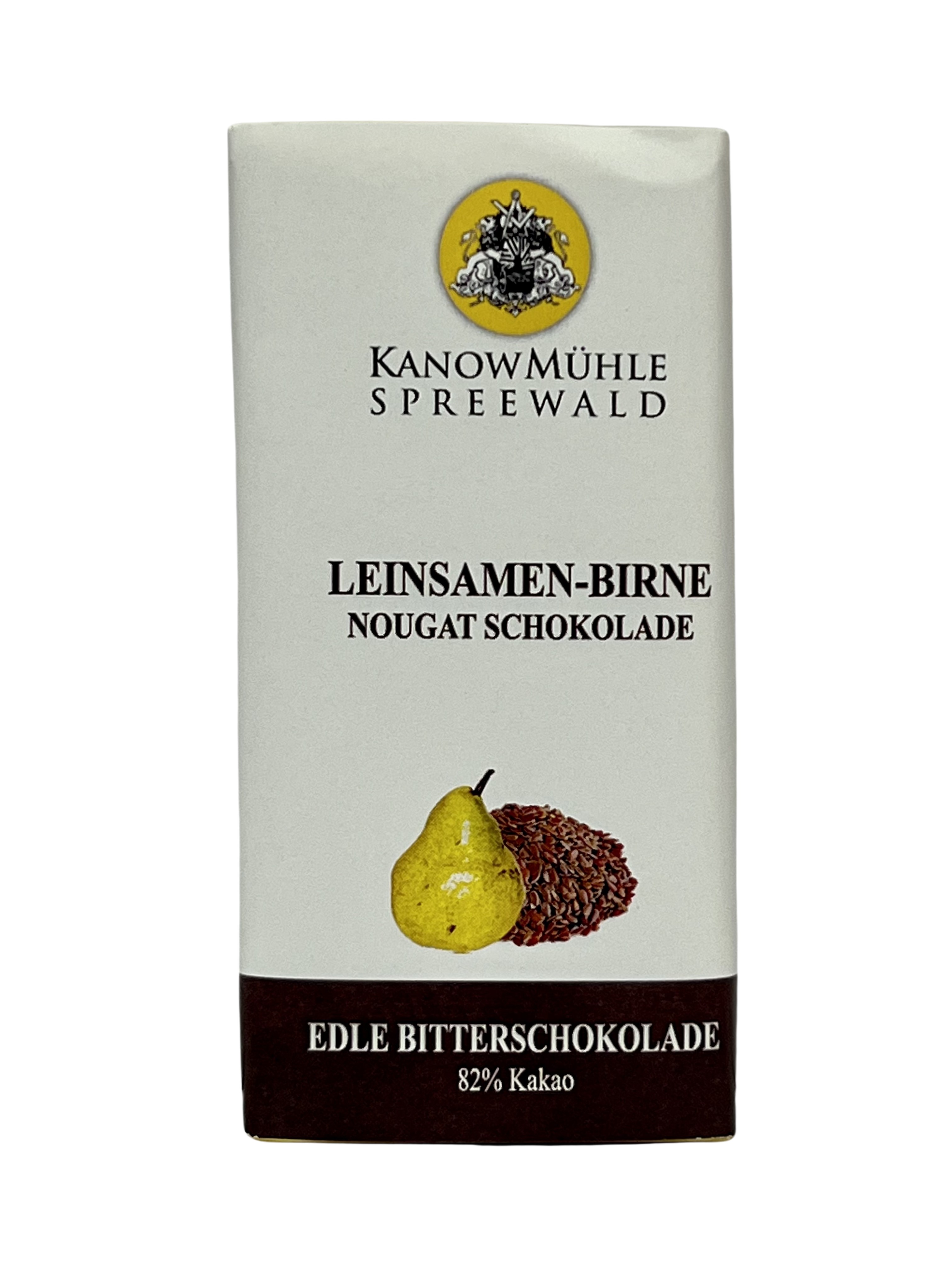 Schokolade Leinsamen-Birne-Nougat